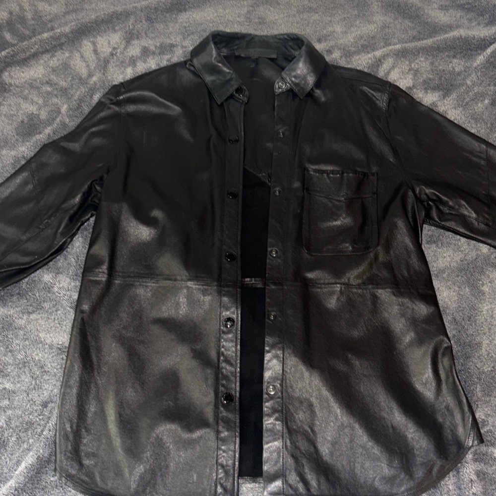 Rag and Bone Jonas leather button up shirt